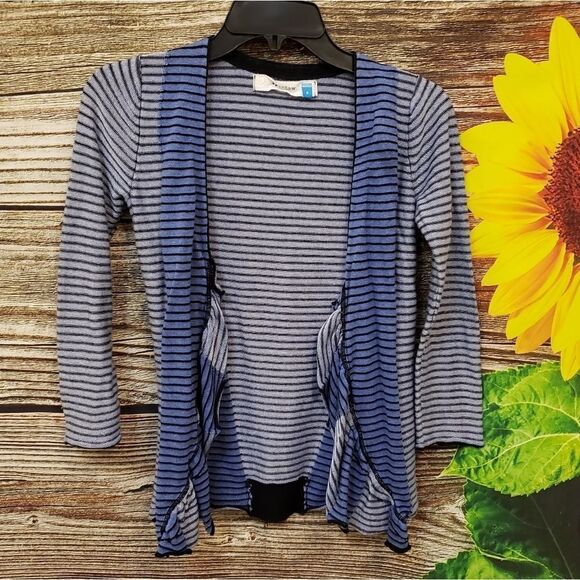Sparrow Knitted cardigan blue/gray strip Pre-owned - Picture 1 of 4